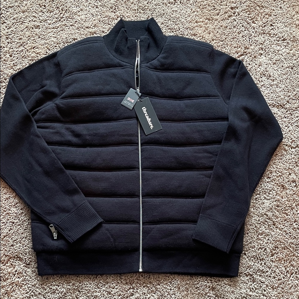 NWT Navy Blue Treadbare quilted size up jacket size large